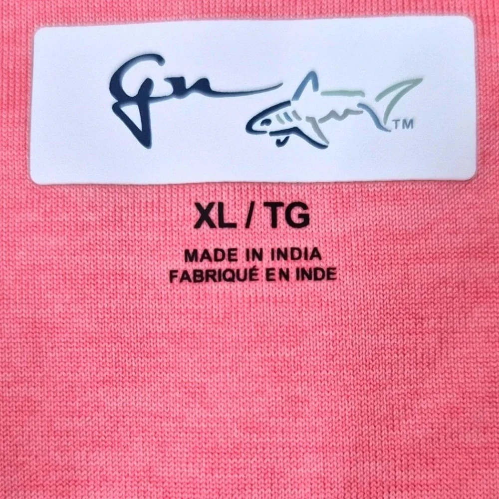 Greg Norman Mens XL Coral Pink Heathered Quarter Zip Golf Pullover Long Sleeve